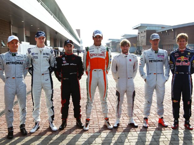 Vettel, Glock, Schumacher, Rosberg, Sutil, Heidfeld, Hülkenberg