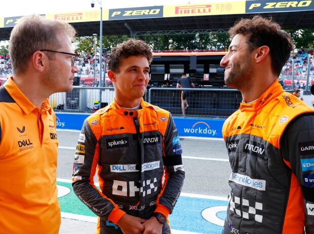 Titel-Bild zur News: Andreas Seidl, Lando Norris, Daniel Ricciardo