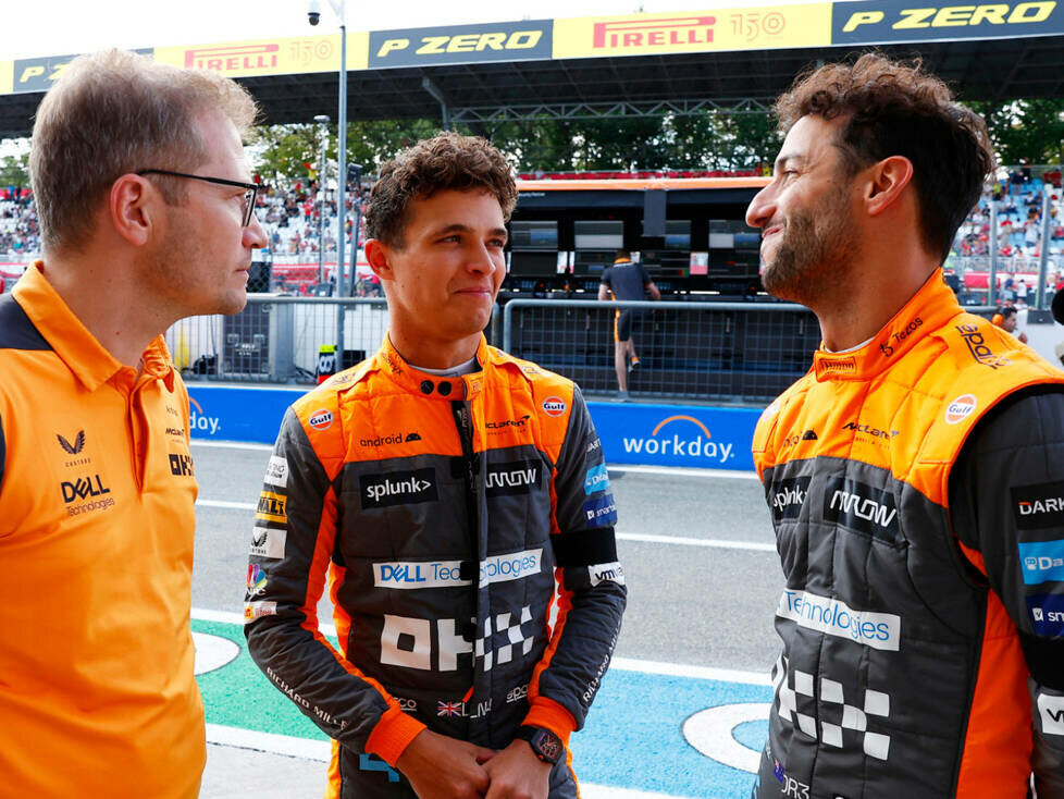 Andreas Seidl, Lando Norris, Daniel Ricciardo