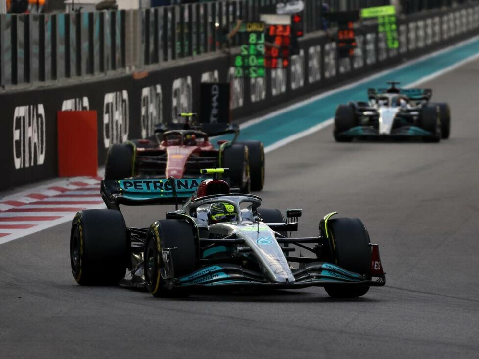 Lewis Hamilton, Carlos Sainz, George Russell