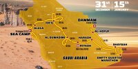 Bild zum Inhalt: Route der Rallye Dakar in Saudi-Arabien 2023: Zwei unterschiedliche Wochen