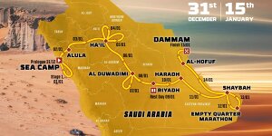 Route der Rallye Dakar in Saudi-Arabien 2023: Zwei unterschiedliche Wochen