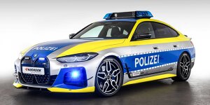 Dieser BMW i4 ist ein von AC Schnitzer getuntes Polizeiauto