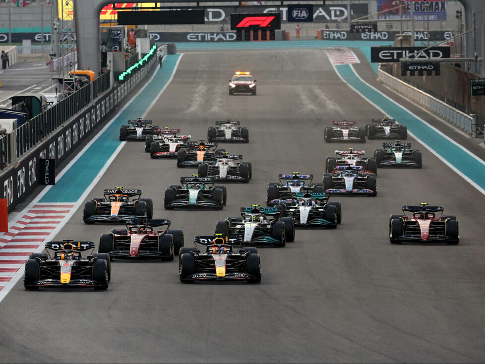 Max Verstappen, Sergio Perez, Charles Leclerc, Lewis Hamilton, Carlos Sainz, George Russell, Lando Norris