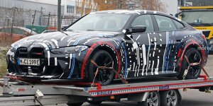 Elektrischer BMW M mit stark getunter i4-Karosse erwischt