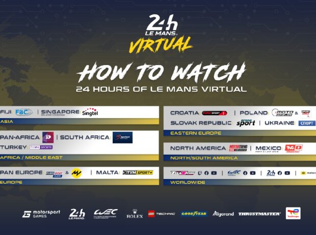 Titel-Bild zur News: Senderübersicht für die virtuellen 24h Le Mans 2023