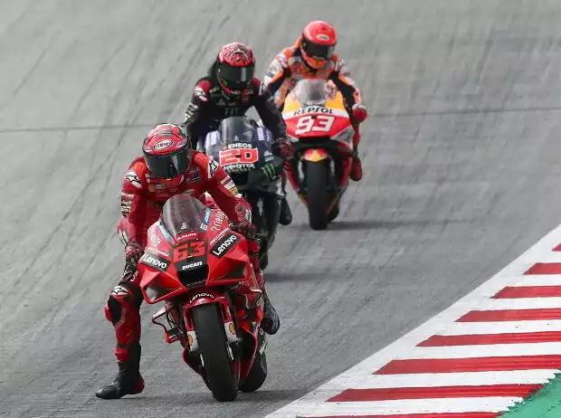 Francesco Bagnaia, Fabio Quartararo, Marc Marquez Titel-Bild zur News: Francesco Bagnaia, Fabio Quartararo, Marc Marquez