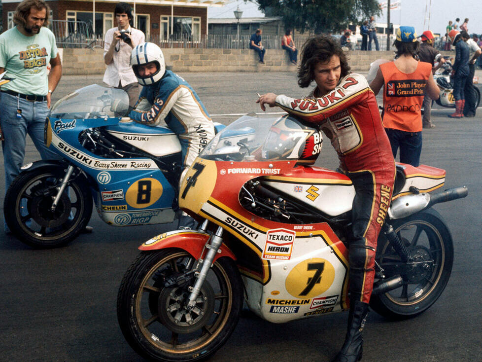 Barry Sheene in Silverstone 1977