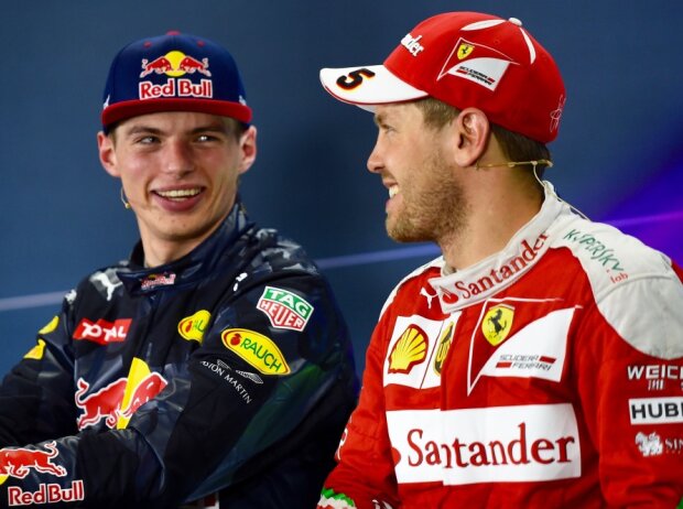Titel-Bild zur News: Max Verstappen und Sebastian Vettel