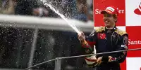 Sebastian Vettel feiert seinen Sieg beim Formel-1-Rennen in Monza 2008