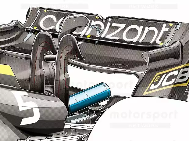 Der Heckflügel am Aston Martin AMR22 Titel-Bild zur News: Der Heckflügel am Aston Martin AMR22