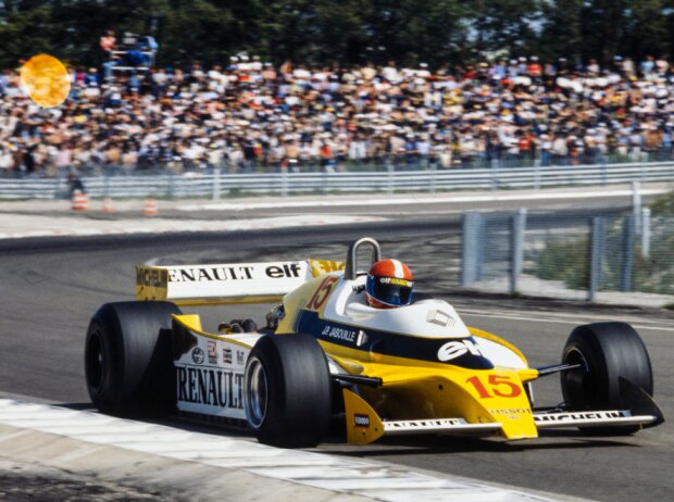 Jean-Pierre Jabouille im Renault RS01 beim GP Frankreich 1979 in Dijon Jean-Pierre Jabouille im Renault RS01 beim GP Frankreich 1979 in Dijon