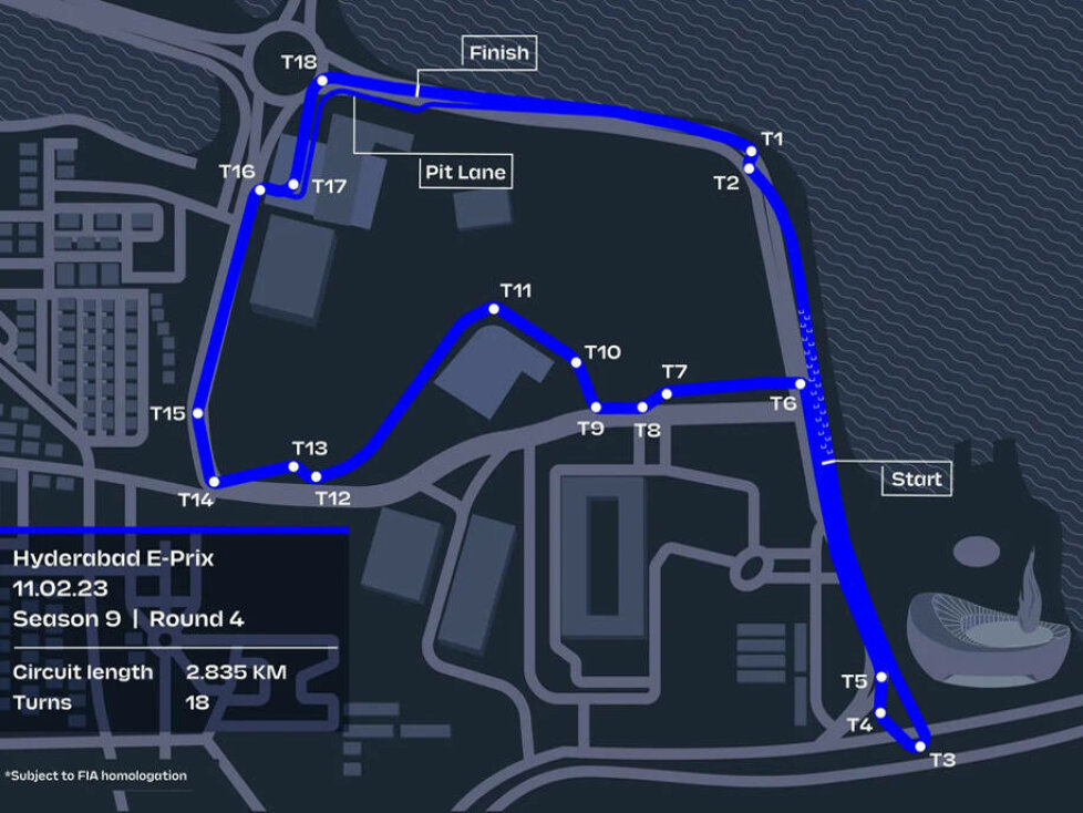 Streckenlayout: Hyderabad Street Circuit in Indien