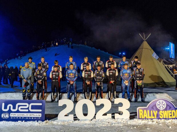 Rally Schweden 2023: Gruppenbild der Fahrer Rally Schweden 2023: Gruppenbild der Fahrer