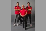 Carlos Sainz, Frederic Vasseur und Charles Leclerc