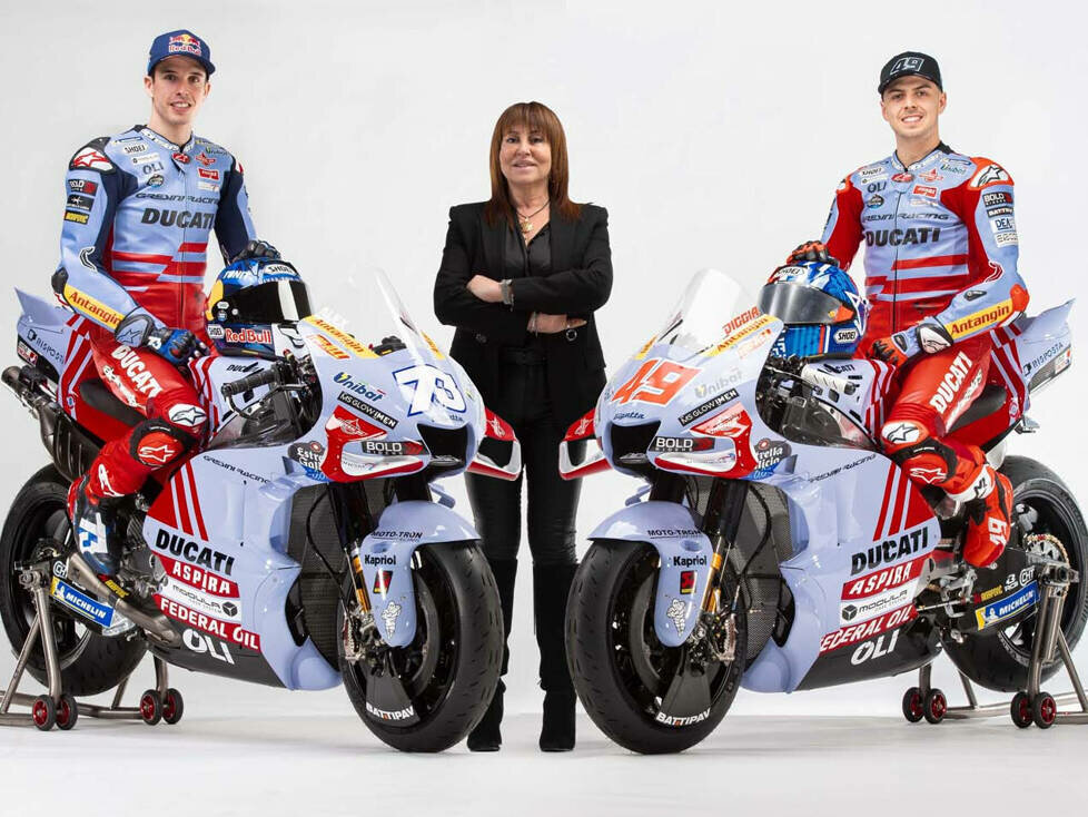 Alex Marquez und Fabio Di Giannantonio mit Nadia Padovani