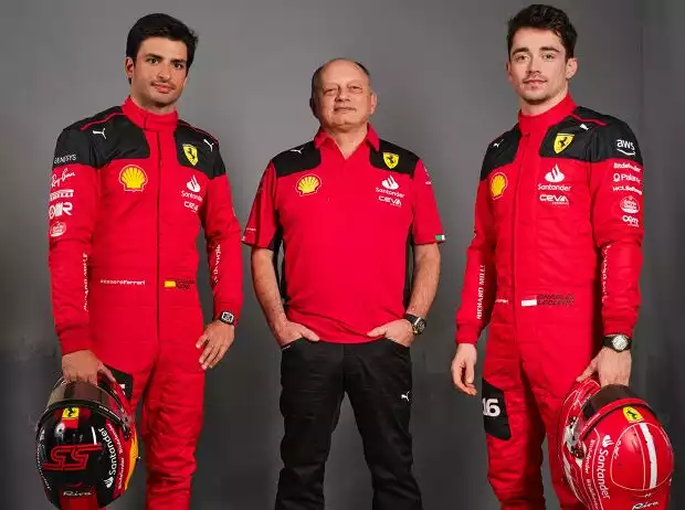 Titel-Bild zur News: Carlos Sainz, Frederic Vasseur, Charles Leclerc