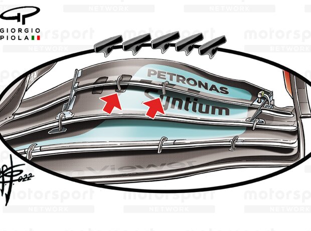 Mercedes W13 Frontflügel Mexiko 2022 Mercedes W13 Frontflügel Mexiko 2022