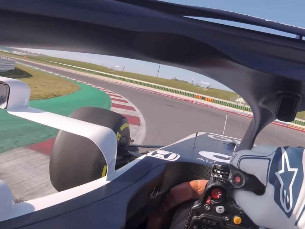 Helmkamera bei einem AlphaTauri-Fahrer aus der Formel-1-Saison 2022