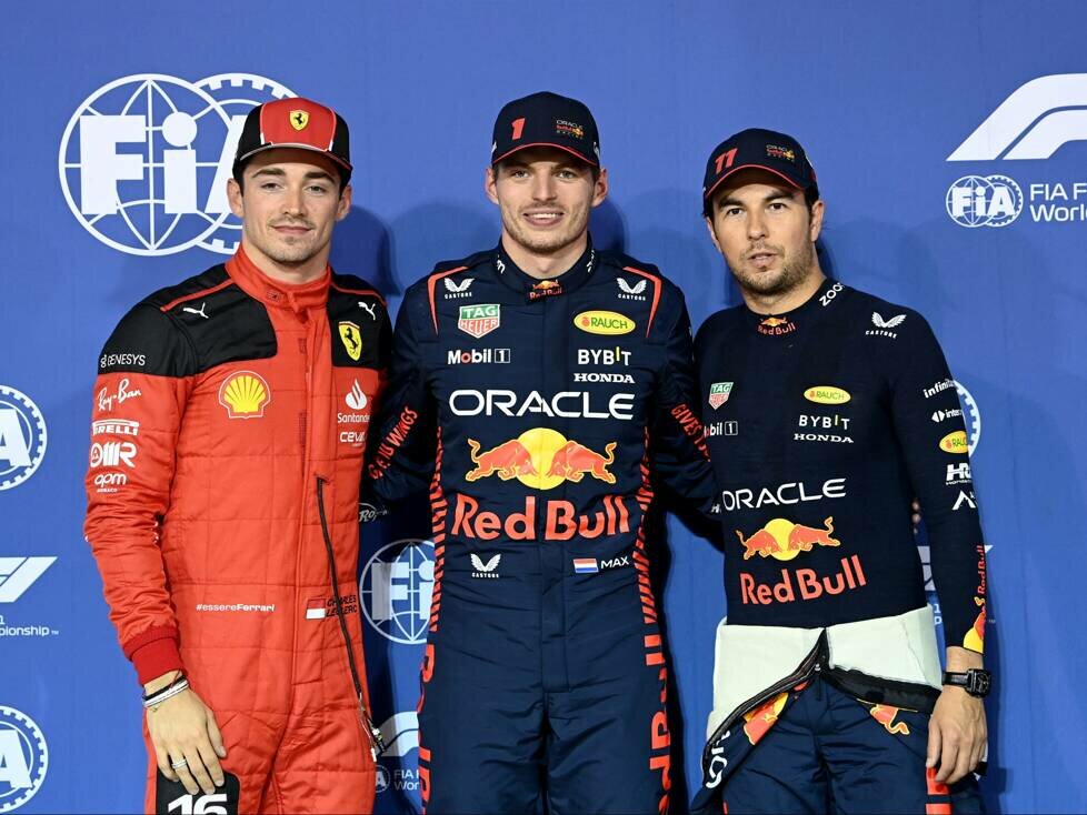 Charles Leclerc, Max Verstappen, Sergio Perez