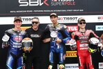 Andrea Locatelli, Toprak Razgatlioglu und Alvaro Bautista 