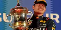 Max Verstappen mit dem Siegerpokal des Formel-1-Rennens in Bahrain 2023