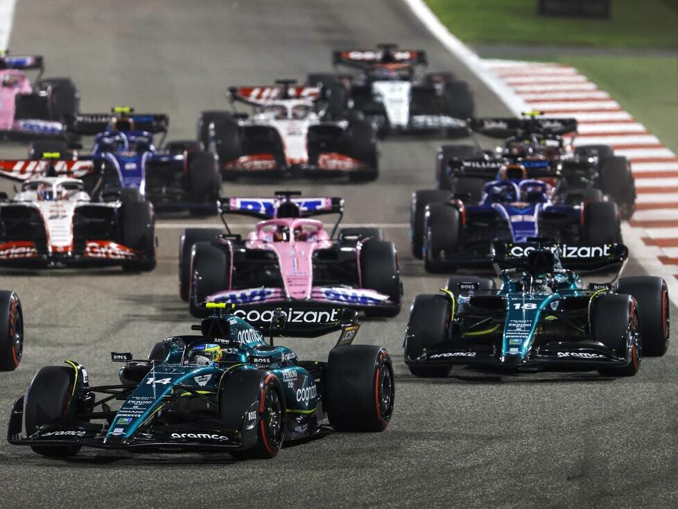 Fernando Alonso, Lance Stroll, Lando Norris, Esteban Ocon
