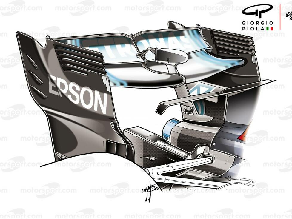 Heckflügel Mercedes W09 beim Aserbaidschan-Grand-Prix 2018