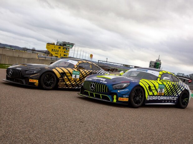 So sehen die beiden Mercedes-AMG GT4 des Rennstalls aus Sachsen aus So sehen die beiden Mercedes-AMG GT4 des Rennstalls aus Sachsen aus