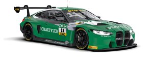 BMW stellt DTM-Boliden vor: Sheldon van der Linde mit Nummer 1, Rast in Blau