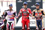 Jorge Martin (Pramac), Francesco Bagnaia (Ducati) und Marc Marquez (Honda) 