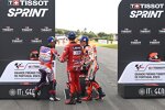 Francesco Bagnaia (Ducati), Jorge Martin (Pramac) und Marc Marquez (Honda) 