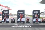 Francesco Bagnaia (Ducati), Jorge Martin (Pramac) und Marc Marquez (Honda) 