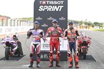 Francesco Bagnaia (Ducati), Jorge Martin (Pramac) und Marc Marquez (Honda) 