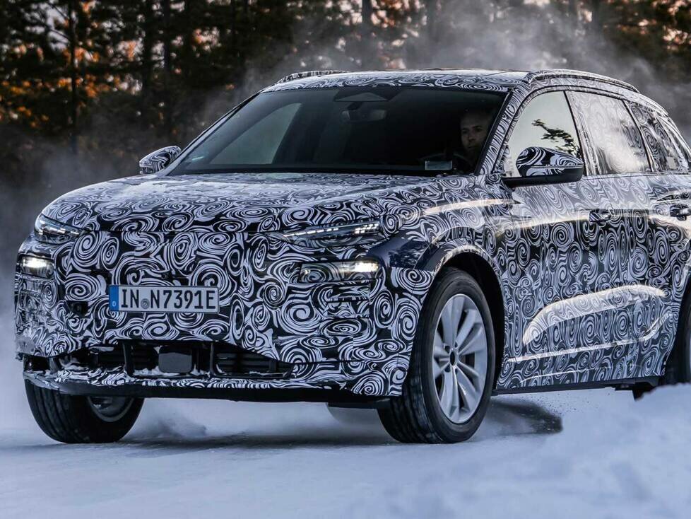 Audi Q6 e-tron als Prototyp bei Tests im hohen Norden