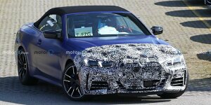 BMW 4er Cabrio Facelift (2023) auf ersten Erlkönigfotos