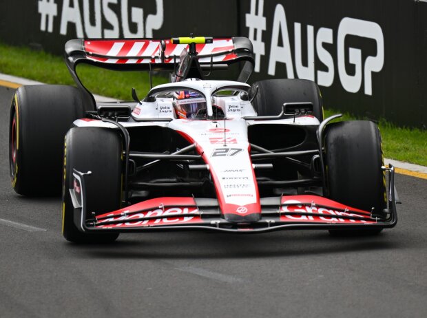 Titel-Bild zur News: Nico Hülkenberg im Haas VF-23 beim Freitagstraining in Australien 2023