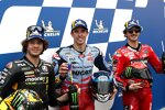 Marco Bezzecchi (VR46), Alex Marquez (Gresini) und Francesco Bagnaia (Ducati) 