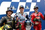 Marco Bezzecchi (VR46), Alex Marquez (Gresini) und Francesco Bagnaia (Ducati) 