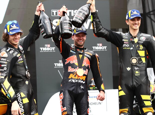 1. Brad Binder, 2. Marco Bezzecchi, 3. Luca Marini