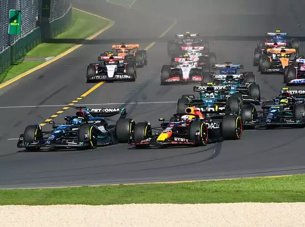 George Russell, Max Verstappen, Lewis Hamilton Titel-Bild zur News: George Russell, Max Verstappen, Lewis Hamilton