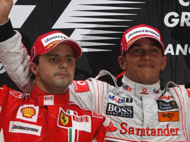 Titel-Bild zur News: Felipe Massa, Lewis Hamilton, Kimi Räikkönen