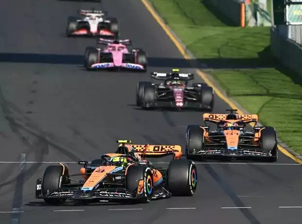 Titel-Bild zur News: Guanyu Zhou, Lando Norris, Oscar Piastri