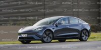 Bild zum Inhalt: So könnte das neue Tesla Model 3 (2023) aussehen