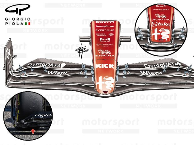 Titel-Bild zur News: Frontflügel-Update am Alfa Romeo C43 für den Grand Prix von Australien 2023