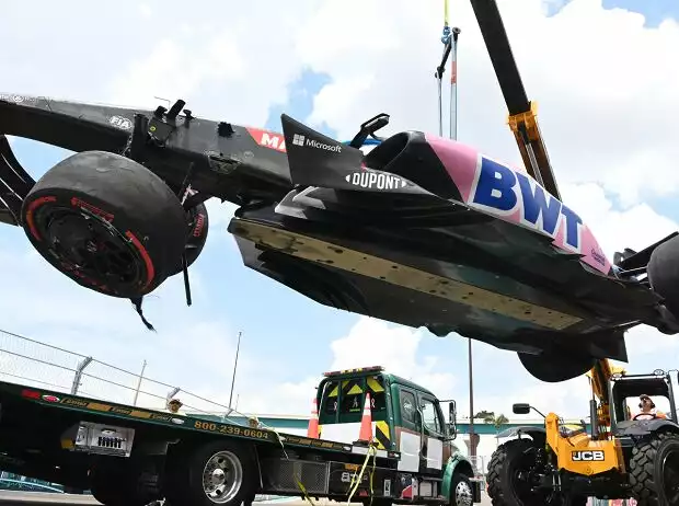 Der verunfallte Alpine von Esteban Ocon beim Formel-1-Rennen in Australien 2023 Titel-Bild zur News: Der verunfallte Alpine von Esteban Ocon beim Formel-1-Rennen in Australien 2023