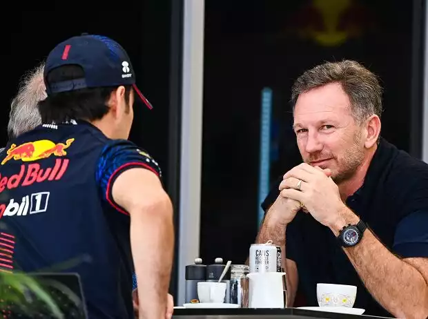 Titel-Bild zur News: Sergio Perez, Christian Horner