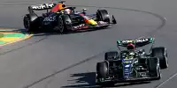 Lewis Hamilton (Mercedes W14) vor Max Verstappen (Red Bull RB19) beim Formel-1-Rennen in Melbourne 2023