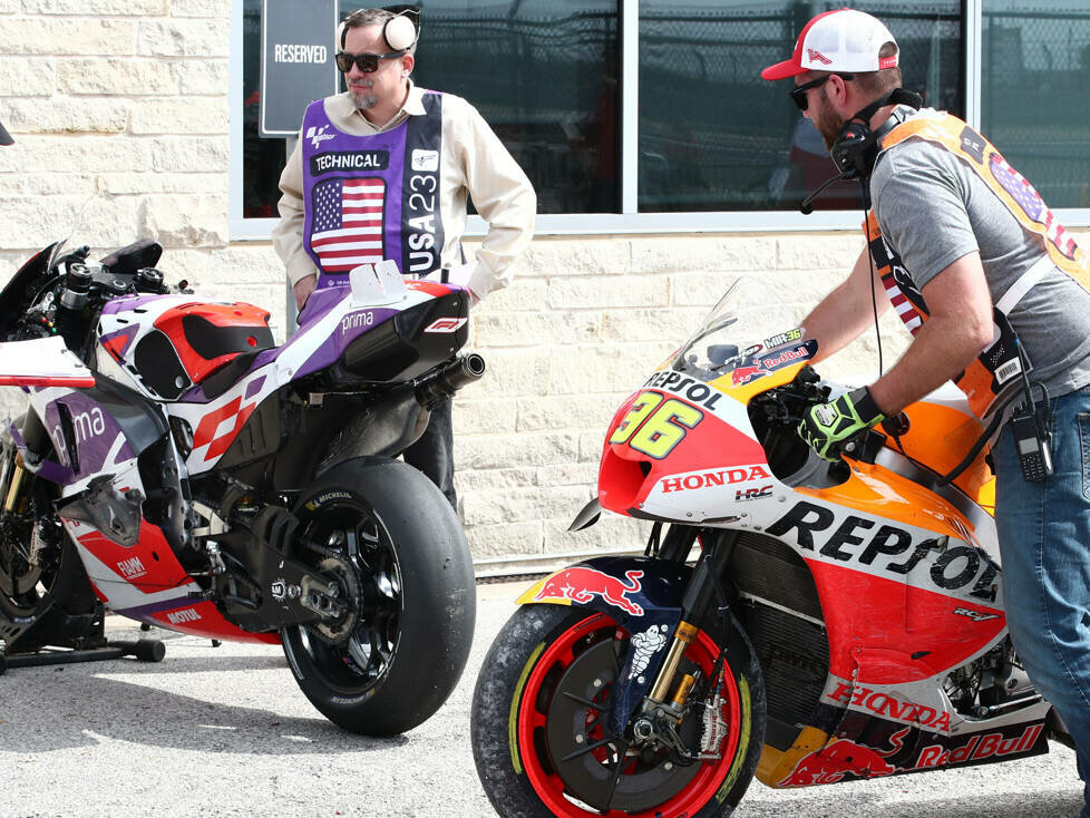 MotoGP-Bikes von Johann Zarco und Joan Mir nach Sturz