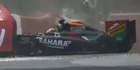 Sergio Perez (Force India) nach dem Unfall mit Felipe Massa (Williams) beim Formel-1-Rennen in Kanada 2014